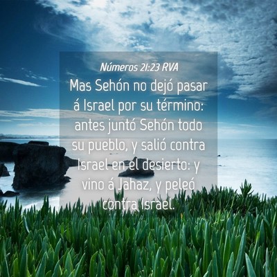 Picture 04 - Números 21:23 RVA - Mas Sehón no dejó pasar á Israel por su - Bible Verse Picture