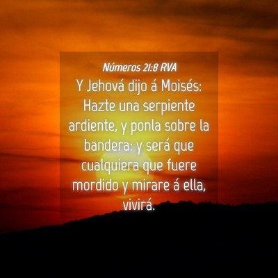 Picture 04 - Números 21:8 RVA - Y Jehová dijo á Moisés: Hazte una serpiente - Bible Verse Picture
