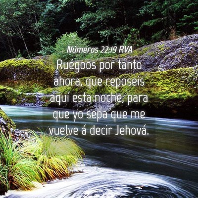 Picture 04 - Números 22:19 RVA - Ruégoos por tanto ahora, que reposeis aquí esta - Bible Verse Picture