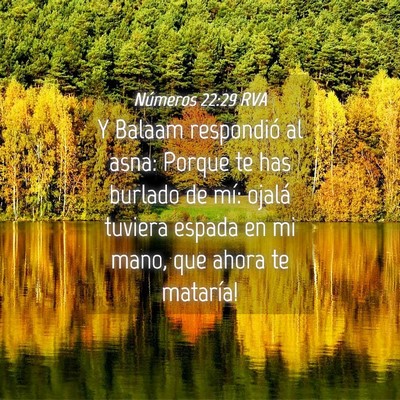 Picture 04 - Números 22:29 RVA - Y Balaam respondió al asna: Porque te has - Bible Verse Picture