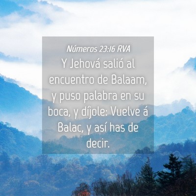 Picture 04 - Números 23:16 RVA - Y Jehová salió al encuentro de Balaam, y puso - Bible Verse Picture