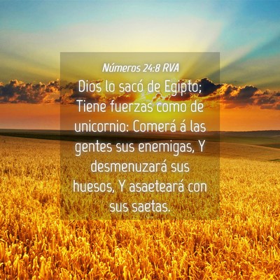 Picture 04 - Números 24:8 RVA - Dios lo sacó de Egipto; Tiene fuerzas como de - Bible Verse Picture