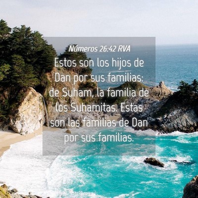 Picture 04 - Números 26:42 RVA - Estos son los hijos de Dan por sus familias: de - Bible Verse Picture