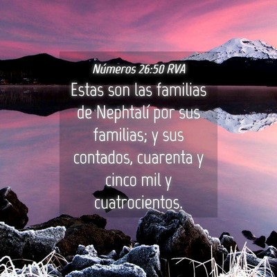 Picture 04 - Números 26:50 RVA - Estas son las familias de Nephtalí por sus - Bible Verse Picture