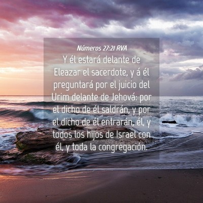 Picture 04 - Números 27:21 RVA - Y él estará delante de Eleazar el sacerdote, y - Bible Verse Picture