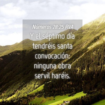 Picture 04 - Números 28:25 RVA - Y el séptimo día tendréis santa convocación: - Bible Verse Picture