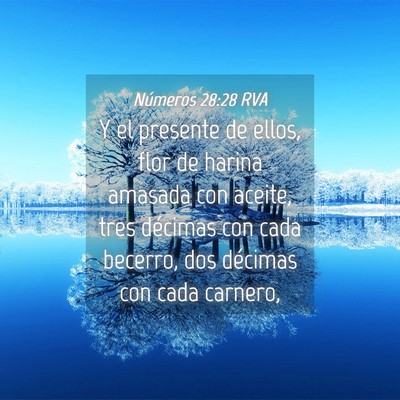 Picture 04 - Números 28:28 RVA - Y el presente de ellos, flor de harina amasada - Bible Verse Picture