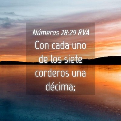 Picture 04 - Números 28:29 RVA - Con cada uno de los siete corderos una - Bible Verse Picture