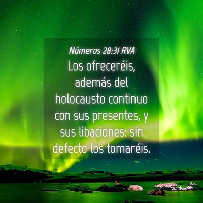 Picture 04 - Números 28:31 RVA - Los ofreceréis, además del holocausto continuo - Bible Verse Picture