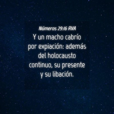 Picture 04 - Números 29:16 RVA - Y un macho cabrío por expiación: además del - Bible Verse Picture
