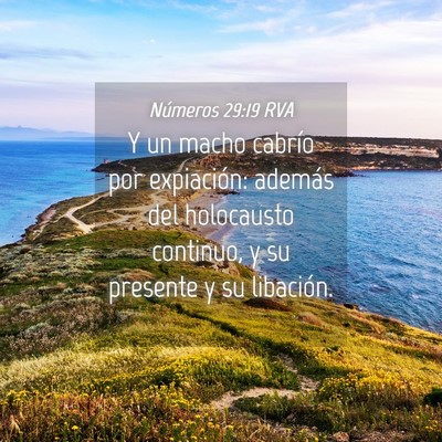 Picture 04 - Números 29:19 RVA - Y un macho cabrío por expiación: además del - Bible Verse Picture