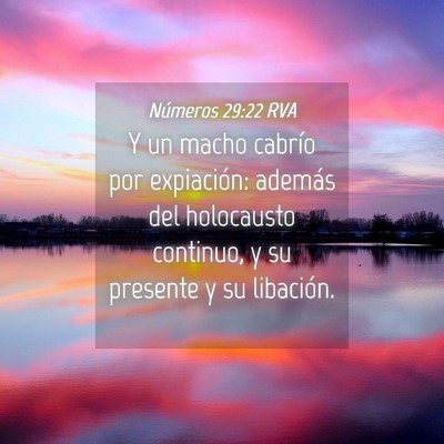 Picture 04 - Números 29:22 RVA - Y un macho cabrío por expiación: además del - Bible Verse Picture
