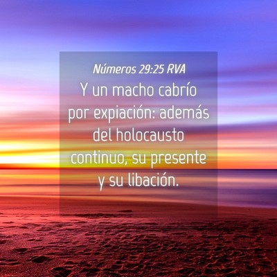 Picture 04 - Números 29:25 RVA - Y un macho cabrío por expiación: además del - Bible Verse Picture