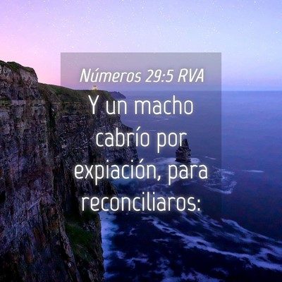 Picture 04 - Números 29:5 RVA - Y un macho cabrío por expiación, para - Bible Verse Picture