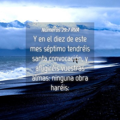 Picture 04 - Números 29:7 RVA - Y en el diez de este mes séptimo tendréis santa - Bible Verse Picture