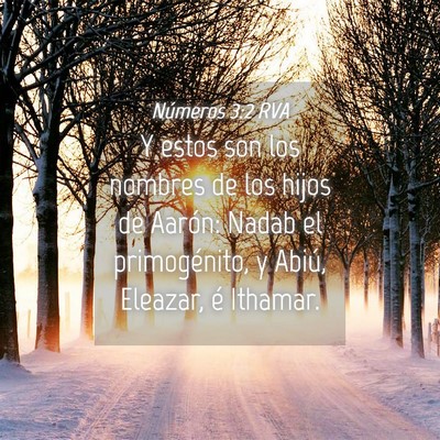 Picture 04 - Números 3:2 RVA - Y estos son los nombres de los hijos de Aarón: - Bible Verse Picture