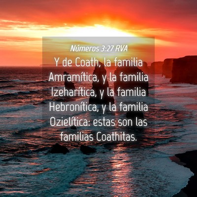 Picture 04 - Números 3:27 RVA - Y de Coath, la familia Amramítica, y la familia - Bible Verse Picture