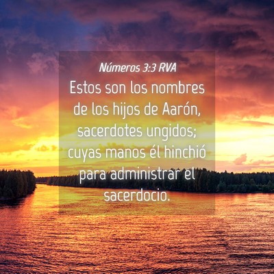 Picture 04 - Números 3:3 RVA - Estos son los nombres de los hijos de Aarón, - Bible Verse Picture