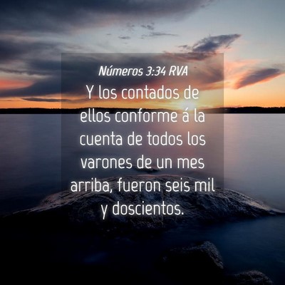 Picture 04 - Números 3:34 RVA - Y los contados de ellos conforme á la cuenta de - Bible Verse Picture