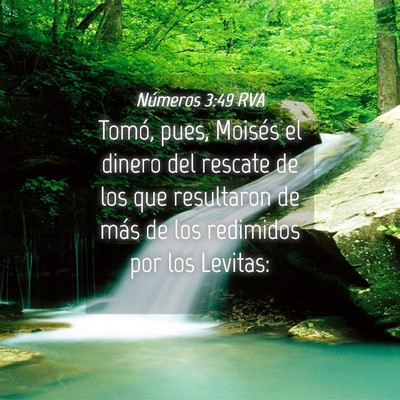 Picture 04 - Números 3:49 RVA - Tomó, pues, Moisés el dinero del rescate de los - Bible Verse Picture
