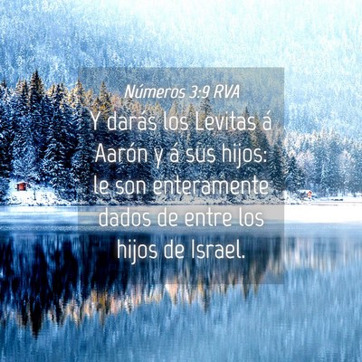 Picture 04 - Números 3:9 RVA - Y darás los Levitas á Aarón y á sus hijos: le - Bible Verse Picture
