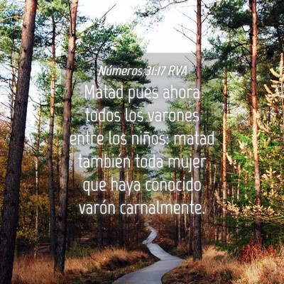 Picture 04 - Números 31:17 RVA - Matad pues ahora todos los varones entre los - Bible Verse Picture