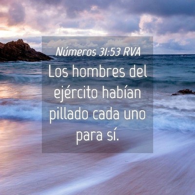 Picture 04 - Números 31:53 RVA - Los hombres del ejército habían pillado cada - Bible Verse Picture