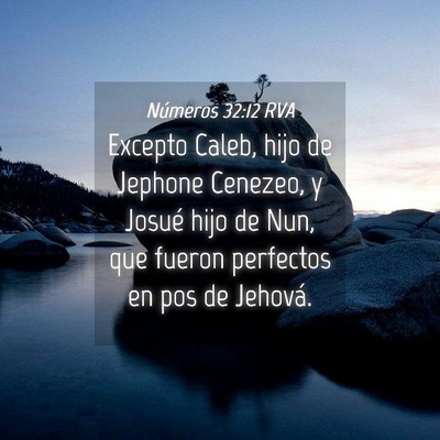 Picture 04 - Números 32:12 RVA - Excepto Caleb, hijo de Jephone Cenezeo, y Josué - Bible Verse Picture
