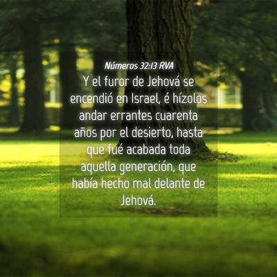 Picture 04 - Números 32:13 RVA - Y el furor de Jehová se encendió en Israel, é - Bible Verse Picture