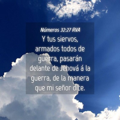 Picture 04 - Números 32:27 RVA - Y tus siervos, armados todos de guerra, pasarán - Bible Verse Picture