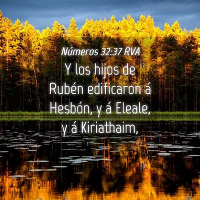 Picture 04 - Números 32:37 RVA - Y los hijos de Rubén edificaron á Hesbón, y á - Bible Verse Picture