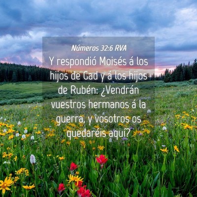Picture 04 - Números 32:6 RVA - Y respondió Moisés á los hijos de Gad y á los - Bible Verse Picture