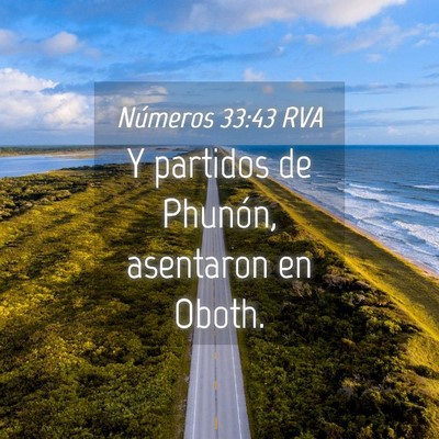 Picture 04 - Números 33:43 RVA - Y partidos de Phunón, asentaron en - Bible Verse Picture