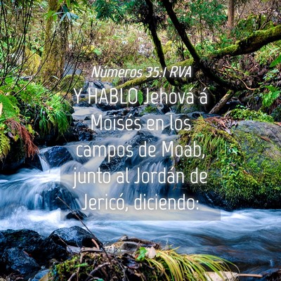 Picture 04 - Números 35:1 RVA - Y HABLO Jehová á Moisés en los campos de Moab, - Bible Verse Picture