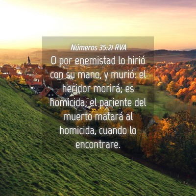 Picture 04 - Números 35:21 RVA - O por enemistad lo hirió con su mano, y murió: - Bible Verse Picture