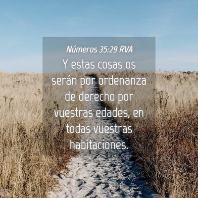 Picture 04 - Números 35:29 RVA - Y estas cosas os serán por ordenanza de derecho - Bible Verse Picture