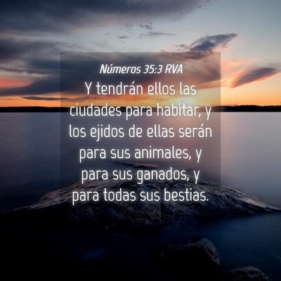 Picture 04 - Números 35:3 RVA - Y tendrán ellos las ciudades para habitar, y los - Bible Verse Picture