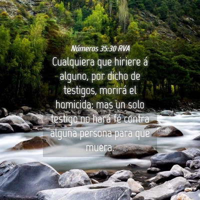 Picture 04 - Números 35:30 RVA - Cualquiera que hiriere á alguno, por dicho de - Bible Verse Picture