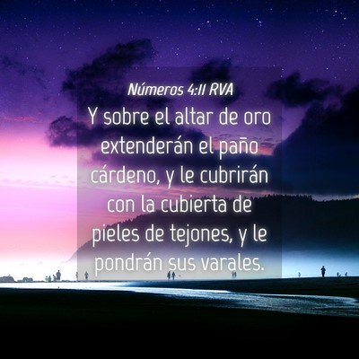 Picture 04 - Números 4:11 RVA - Y sobre el altar de oro extenderán el paño - Bible Verse Picture