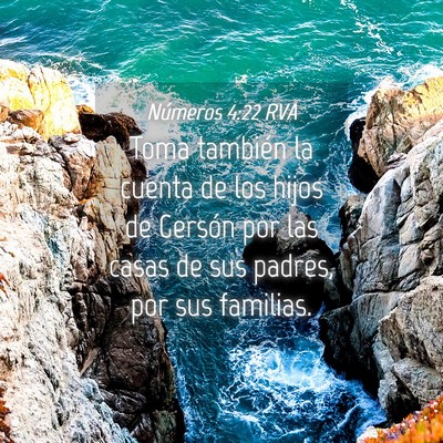Picture 04 - Números 4:22 RVA - Toma también la cuenta de los hijos de Gersón - Bible Verse Picture
