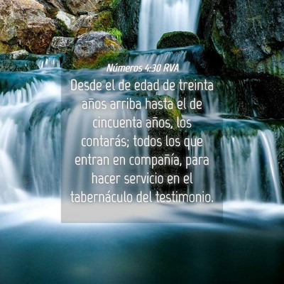 Picture 04 - Números 4:30 RVA - Desde el de edad de treinta años arriba hasta el - Bible Verse Picture