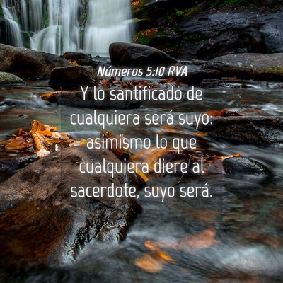 Picture 04 - Números 5:10 RVA - Y lo santificado de cualquiera será suyo: - Bible Verse Picture
