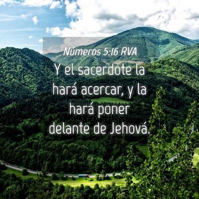 Picture 04 - Números 5:16 RVA - Y el sacerdote la hará acercar, y la hará poner - Bible Verse Picture