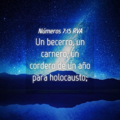 Picture 04 - Números 7:15 RVA - Un becerro, un carnero, un cordero de un año - Bible Verse Picture