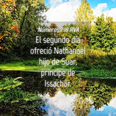Picture 04 - Números 7:18 RVA - El segundo día ofreció Nathanael hijo de Suar, - Bible Verse Picture