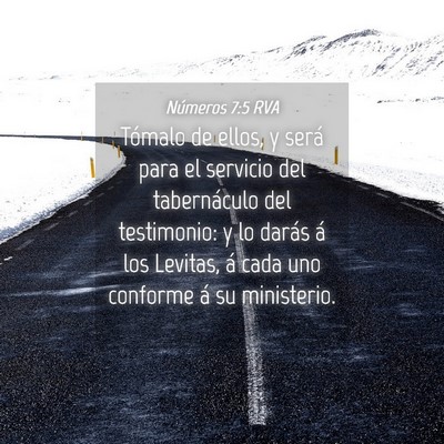 Picture 04 - Números 7:5 RVA - Tómalo de ellos, y será para el servicio del - Bible Verse Picture