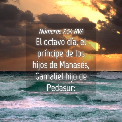 Picture 04 - Números 7:54 RVA - El octavo día, el príncipe de los hijos de - Bible Verse Picture
