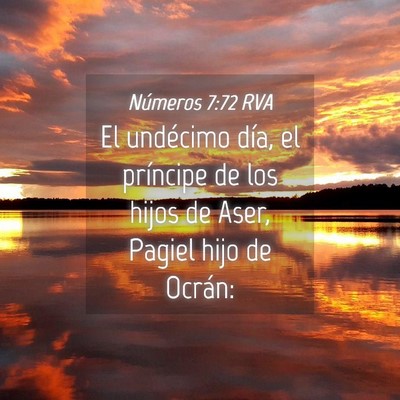 Picture 04 - Números 7:72 RVA - El undécimo día, el príncipe de los hijos de - Bible Verse Picture