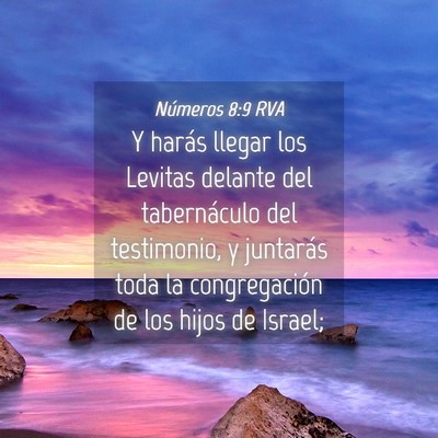Picture 04 - Números 8:9 RVA - Y harás llegar los Levitas delante del - Bible Verse Picture