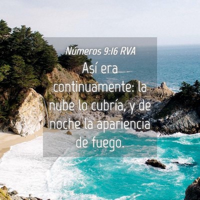 Picture 04 - Números 9:16 RVA - Así era continuamente: la nube lo cubría, y de - Bible Verse Picture